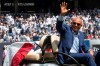 Former New York Yankees pitcher and hall of famer Mariano Rivera waves as the crowd as arrives on the field for a ceremony before a baseball game between the New York Yankees and the Cleveland Indians, Saturday, Aug. 17, 2019, in New York. (AP Photo/Mary Altaffer)