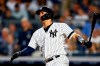 New York Yankees' Gary Sanchez watches his solo home run during the fourth inning of the team's baseball game against the Houston Astros on Thursday, June 20, 2019, in New York. (AP Photo/Adam Hunger)