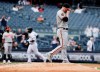 Baltimore Orioles' David Hess, right, reacts as New York Yankees' Gleyber Torres, left, runs the bases after hitting a home run during the fourth inning of a baseball game Wednesday, May 15, 2019, in New York. (AP Photo/Frank Franklin II)