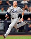 Tampa Bay Rays' Michael Brosseau scores on Yandy Diaz's sixth-inning ground-rule double in a baseball game Tuesday, July 16, 2019, in New York. (AP Photo/Kathy Willens)