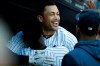 New York Yankees' Giancarlo Stanton celebrates with New York Yankees' Didi Gregorius after hitting a home run against the Toronto Blue Jays during the sixth inning of the team's baseball game, Saturday, Sept. 21, 2019, in New York. (AP Photo/Michael Owens)
