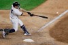 New York Yankees' Gary Sanchez follows through on a single during the sixth inning of the team's baseball game against the Baltimore Orioles on Tuesday, Aug. 13, 2019, in New York. The Yankees won 8-3. (AP Photo/Frank Franklin II)