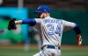 Toronto Blue Jays pitcher Matt Shoemaker works against the Oakland Athletics in the first inning of a baseball game Saturday, April 20, 2019, in Oakland, Calif. (AP Photo/Ben Margot)