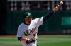 Oakland Athletics pitcher Brett Anderson throws against the Toronto Blue Jays during the first inning of a baseball game in Oakland, Calif., Sunday, April 21, 2019. (AP Photo/Jeff Chiu)