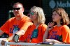From left to right, Chris, Lisa, and Ariana Kukec watch the Oakland Athletics during batting practice prior to a baseball game against the Baltimore Orioles, Monday, June 17, 2019, in Oakland, Calif. (AP Photo/Ben Margot)