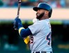 Detroit Tigers' Willi Castro is hit by a pitch from Oakland Athletics starter Chris Bassitt during the second inning of a baseball game Saturday, Sept. 7, 2019 in Oakland, Calif. (AP Photo/John Hefti)