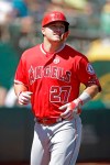 Los Angeles Angels' Mike Trout runs the bases after hitting a two-run home run off Oakland Athletics' Brett Anderson in the third inning of a baseball game Thursday, Sept. 5, 2019, in Oakland, Calif. (AP Photo/Ben Margot)