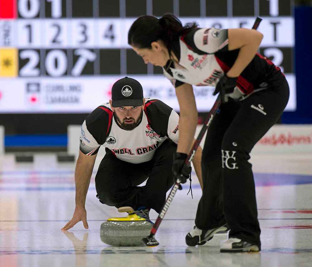 Curling Canada/ michael burns photo
CanadInn Mixed Doubles Curling Trials with Jill Officer, Reid Carruthers in January, 2018.
