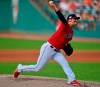Cleveland Indians starting pitcher Adam Plutko delivers in the first inning of a baseball game against the Detroit Tigers, Monday, July 15, 2019, in Cleveland. (AP Photo/David Dermer)