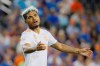 Atlanta United forward Josef Martinez reacts in the first half of an MLS soccer match against the FC Cincinnati, Wednesday, Sept. 18, 2019, in Cincinnati. (AP Photo/John Minchillo)