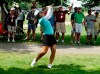 Sei Young Kim watches a shot to the eighth green after overshooting the short hole during the third round of the LPGA Marathon Classic golf tournament at Highland Meadows Golf Club in Sylvania, Ohio, Saturday, July 13, 2019. (Lori King/The Blade via AP)