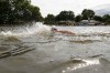 FILE - In this Saturday, Aug. 13, 2011 file photo, Germany's Thomas Lurz races during the 10-kilometer marathon swimming International Olympic test event at Hyde Park's Serpentine lake in London. Open-water swimmers may have to contend with ducks and reeds as they race the Olympic course in Serpentine lake. Those would be but minor inconveniences, though, compared with some of the wildlife elements that have featured in previous races. (AP Photo/Sang Tan, File)