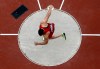 United States' Lance Brooks competes in the men's discus qualification during athletics competitions at the 2012 Summer Olympics at the Olympic Stadium in London on Monday, Aug. 6, 2012. (AP Photo/Pawel Kopczynski, Pool)