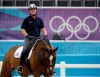 Jan Ebeling of the United States, rides his horse Rafalca during a training session for the equestrian dressage competition at the 2012 Summer Olympics, Wednesday, Aug. 1, 2012, in London. Rafalca is co-owned by Ann Romney, the wife of U.S. Republican presidential candidate Mitt Romney. (AP Photo/David Goldman)
