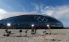 A television studio is set up in front of the Bolshoy Ice Dome, where the ice hockey will be held, ahead of the 2014 Winter Olympics, Tuesday, Feb. 4, 2014, in Sochi, Russia. (AP Photo/Petr David Josek)