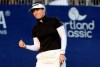Hannah Green, of Australia, reacts as she sinks a putt on the 18th hole to win the LPGA Cambia Portland Classic golf tournament in Portland, Ore., Sunday, Sept. 1, 2019. (AP Photo/Steve Dykes)