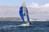 Nathan Outteridge and Iain Jensen of Australia sail prior to the 49er Men's skiff race at the London 2012 Summer Olympics, Monday, Aug. 6, 2012, in Weymouth and Portland, England. (AP Photo/Francois Mori)