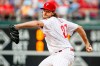 Philadelphia Phillies starting pitcher Aaron Nola throws during the first inning of the team's baseball game against the Chicago Cubs, Wednesday, Aug. 14, 2019, in Philadelphia. (AP Photo/Chris Szagola)