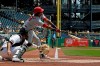 St. Louis Cardinals' Jose Martinez drives in a run with an RBI single off Pittsburgh Pirates starting pitcher Joe Musgrove during the first inning of a baseball game in Pittsburgh, Thursday, July 25, 2019. (AP Photo/Gene J. Puskar)