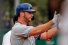 New York Mets' Pete Alonso stands on second base after driving in a run with a double off Pittsburgh Pirates starting pitcher Trevor Williams during the first inning of a baseball game in Pittsburgh, Friday, Aug. 2, 2019. (AP Photo/Gene J. Puskar)
