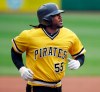 CORRECTS TO FOURTH INNING- Pittsburgh Pirates' Josh Bell rounds third after hitting a two-run home run off San Francisco Giants starting pitcher Dereck Rodriguez in the fourth inning of a baseball game in Pittsburgh, Sunday, April 21, 2019. (AP Photo/Gene J. Puskar)