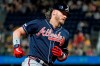 Atlanta Braves' Josh Donaldson rounds third after hitting a three-run home run off Pittsburgh Pirates relief pitcher Geoff Hartlieb during the eighth inning of a baseball game in Pittsburgh, Tuesday, June 4, 2019. (AP Photo/Gene J. Puskar)