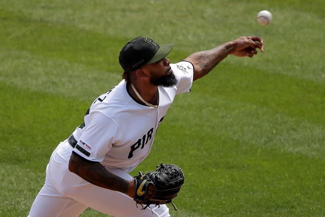 Pittsburgh Pirates relief pitcher Felipe Vazquez delivers in the ninth inning of a baseball game against the St. Louis Cardinals in Pittsburgh, Thursday, July 25, 2019. The Cardinals won 6-3. (AP Photo/Gene J. Puskar)