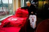 Mike Dorsch shops for Philadelphia Phillies' Bryce Harper baseball apparel at Citizens Bank Park in Philadelphia, Monday, March 4, 2019. (AP Photo/Matt Rourke)