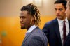 Philadelphia Phillies baseball player Odubel Herrera arrives at court for a hearing on a domestic violence case in Atlantic City, N.J., Wednesday, July 3, 2019. (Jessica Griffin/The Philadelphia Inquirer via AP, Pool)