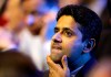 FILE - In this Aug. 25, 2016 file photo, President of Paris Saint-Germain soccer club, Nasser Al-Khelaifi, gestures during the UEFA Champions League draw at the Grimaldi Forum, in Monaco. A French judicial official says the president of Paris Saint-Germain has been placed under investigation for suspected corruption. (AP Photo/Claude Paris, File)