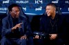 Brazilian soccer legend Pele, left, and French soccer player Kylian Mbappe joke during a photocall in Paris, Tuesday, April 2, 2019. (AP Photo)