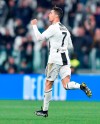 Juventus's Cristiano Ronaldo jubilates after scoring a goal during the Italian Serie A soccer match Juventus FC vs Torino FC at the Allianz Stadium in Turin, Italy, Friday, May 3, 2019. (Alessandro Di Marco/ansa via AP)