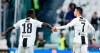 Juventus's Cristiano Ronaldo, right, celebrates after scoring the goal with teammate Moise Kean during the Italian Serie A soccer match between Juventus FC and Torino FC at the Allianz Stadium in Turin, Italy, Friday, May 3, 2019. (Alessandro Di Marco/ansa via AP)