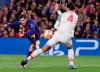 Barcelona's Philippe Coutinho, left, shoots on goal as Liverpool's Virgil Van Dijk tries to block the shot during the Champions League semifinal first leg soccer match between FC Barcelona and Liverpool at the Camp Nou stadium in Barcelona, Spain, Wednesday, May 1, 2019. (AP Photo/Manu Fernandez)