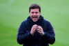 Tottenham coach Mauricio Pochettino laughs during a training at the Johan Cruyff Arena in Amsterdam, Netherlands, Tuesday, May 7, 2019. Ajax will play Tottenham Hotspur in the Champions League semifinal, second leg, soccer match on Wednesday May 8, 2019. (AP Photo/)