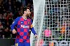 Barcelona's Lionel Messi reacts after missing a chance to score during a Champions League group F soccer match between Barcelona and Slavia Praha at Camp Nou stadium in Barcelona, Spain, Tuesday, Nov. 5, 2019. (AP Photo/Emilio Morenatti)