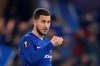 Chelsea's Eden Hazard, who scored the winning penalty in a shootout, react after the Europa League semifinal second leg soccer match between FC Chelsea and Eintracht Frankfurt at Stamford Bridge stadium in London, Thursday, May 9, 2019. (AP Photo/Alastair Grant)