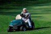 John Daly gets in his golf cart after putting on the fifth green during the second round of the PGA Championship golf tournament, Friday, May 17, 2019, at Bethpage Black in Farmingdale, N.Y. (AP Photo/Julio Cortez)