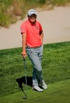 Shugo Imahira, of Japan, waits to putt on the 16th green during the first round of the PGA Championship golf tournament, Thursday, May 16, 2019, at Bethpage Black in Farmingdale, N.Y. (AP Photo/Andres Kudacki)