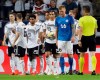 Germany's players celebrate their side's sixth goal during a Group C soccer qualifying match between Germany and Estonia in Mainz, Germany, Tuesday, June 11, 2019. (AP Photo/Michael Probst)
