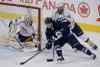 John Woods / Winnipeg Free Press
Winnipeg Jets' Mark Scheifele (55) goes for the wrap-around against Nashville Predators' goaltender Carter Hutton (30) and Paul Gaustad (28) during the third period of Tuesday's game. The Predators won 4-3.