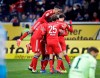 Munich players celebrate their side's second goal during a German Bundesliga soccer match between TSG 1899 Hoffenheim and Bayern Munich in Sinsheim, Germany, Friday, Jan. 18, 2019. (AP Photo/Michael Probst)