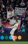 Juventus' Cristiano Ronaldo reacts at the end of the Champions League round of 16, 2nd leg, soccer match between Juventus and Atletico Madrid at the Allianz stadium in Turin, Italy, Tuesday, March 12, 2019. (AP Photo/Luca Bruno)