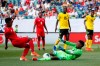 Panama's Edgar Barcenas, left, cannot get a shot past Jamaica's Andre Blake during the first half of a CONCACAF Gold Cup soccer match, Sunday, June 30, 2019, in Philadelphia. (AP Photo/Matt Slocum)