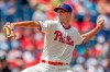 Philadelphia Phillies starting pitcher Drew Smyly (18) throws during the first inning of a baseball game against the Chicago White Sox, Sunday, Aug. 4, 2019, in Philadelphia. (AP Photo/Laurence Kesterson)