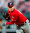 Washington Nationals starting pitcher Patrick Corbin throws during the first inning of a baseball game against the Philadelphia Phillies, Saturday, May 4, 2019, in Philadelphia. (AP Photo/Laurence Kesterson)