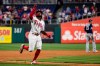 Philadelphia Phillies' Roman Quinn rounds the basses after hitting a home run off San Diego Padres' Chris Paddack during the third inning of a baseball game Friday, Aug. 16, 2019, in Philadelphia. (AP Photo/Matt Rourke)
