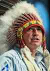 MIKE DEAL / WINNIPEG FREE PRESS
National Chief Perry Bellegarde speaks after being elected on the first ballot at the Assembly of First Nations election in Winnipeg on Wednesday.