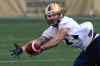 Mike Deal / Winnipeg Free Press
Taylor Renaud (77) dives for the ball during the first official day of the Winnipeg Blue Bomber training camp at Investors Group Field Sunday morning.