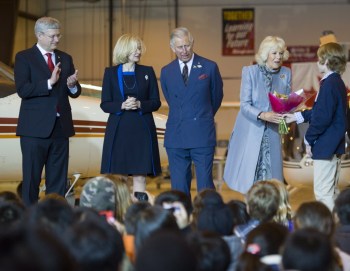 David Lipnowski / The Canadian Press files
Prince Charles looks on as Camilla accepts a bouquet of flowers.